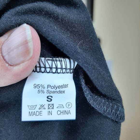 Brand New Sexy  Black Criss-Cross Cold Shoulder Sheer Lace Sleeve - Picture 10 of 11